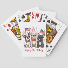 Lycklig 4:e juli Fransk Bulldog Casinokort