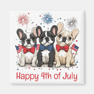 Lycklig 4:e juli Fransk Bulldog Magnet
