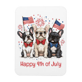 Lycklig 4:e juli Fransk Bulldog Magnet
