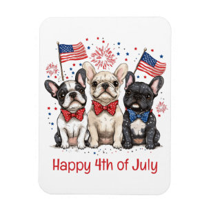 Lycklig 4:e juli Fransk Bulldog Magnet