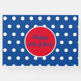 Lycklig 4:e juli Gäst Bok (blå, vit och röd)