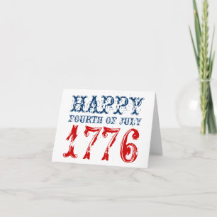 Lycklig 4:e juli-hälsningskort USA 1776 Kort