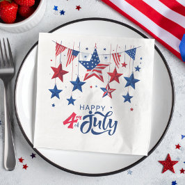Lycklig 4:e juli Hanging Stars ID1103 Pappersservett
