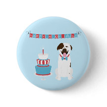 Lycklig 4:e juli Hund Rött vitt blått