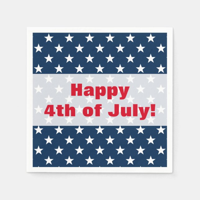 Lycklig 4:e juli Independence day party-blöjor Pappersservett (Framsidan)