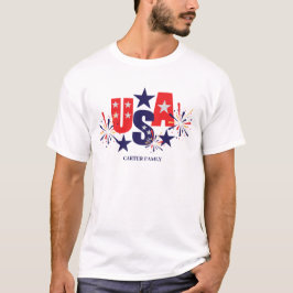 Lycklig 4:e juli Independence day Rött vitt blått T Shirt