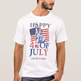Lycklig 4:e juli Independence day Rött vitt blått T Shirt