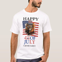 Lycklig 4:e juli Independence day Rött vitt blått T Shirt