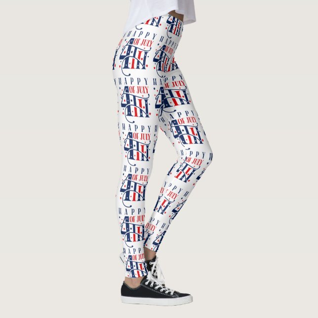 Lycklig 4:e juli Independence day:s textdesign Leggings (Höger)