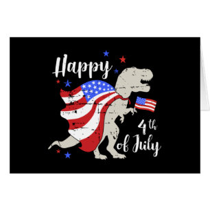 Lycklig 4:e juli Independence day t-rex dinosaur Hälsningskort
