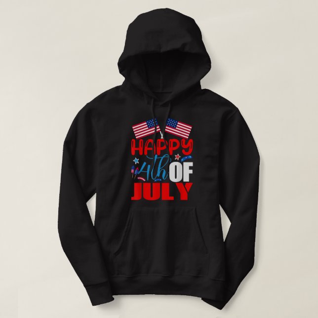 Lycklig 4:e juli Independence day USA amerikanska  Hoodie (Design framsida)