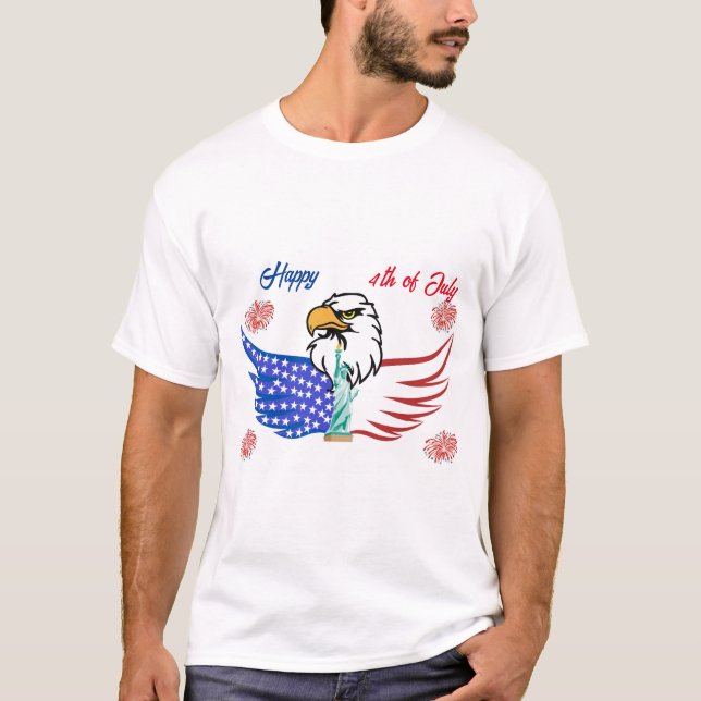 Lycklig 4:e juli-konstruktionen t shirt (Framsida)