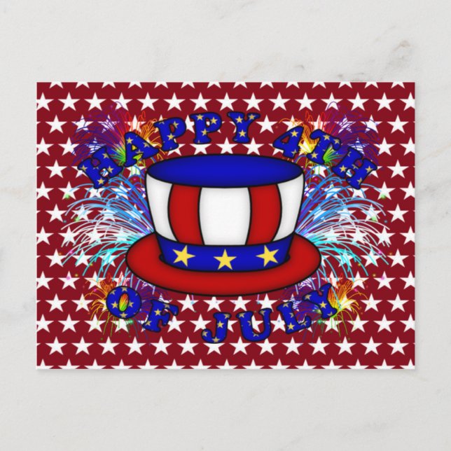 Lycklig 4:e juli-krackning vykort (Framsida)