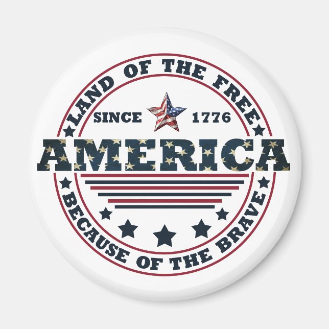 Lycklig 4:e juli magnet (Framsidan)