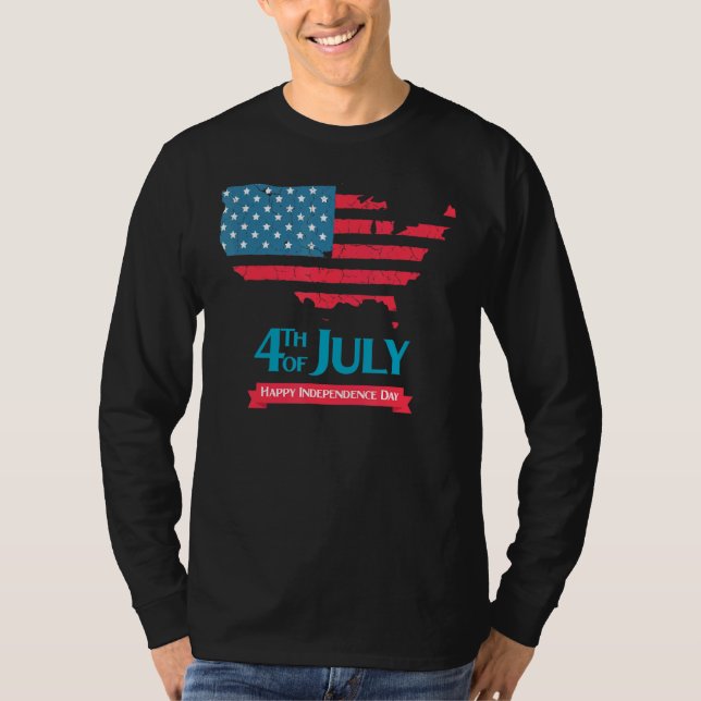 Lycklig 4:e juli Merica Independence day T Shirt (Framsida)