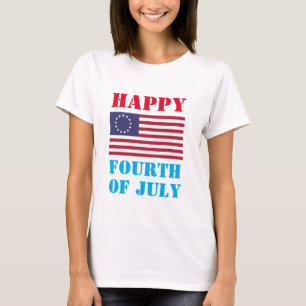 Lycklig 4:e juli Noveltyn Mode T Shirt