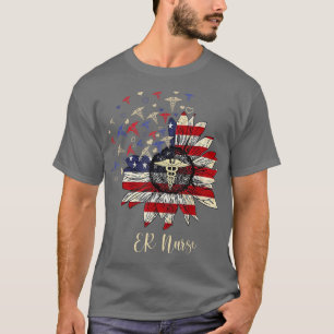 Lycklig 4:e juli: Nurse Crew Solros American T Shirt