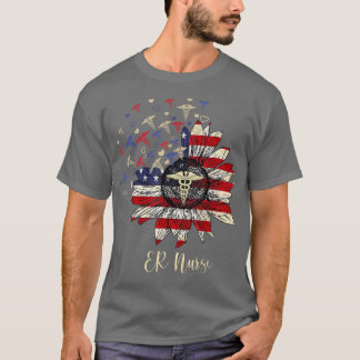 Lycklig 4:e juli: Nurse Crew Solros American T Shirt