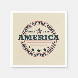 Lycklig 4:e juli pappersservett