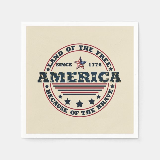 Lycklig 4:e juli pappersservett (Framsidan)