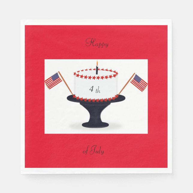 Lycklig 4:e juli Pappra blöjor Pappersservett (Framsidan)