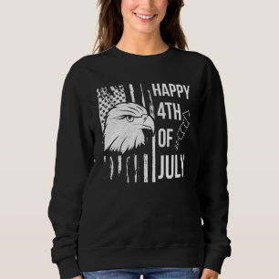 Lycklig 4:e juli: Patriotisk American Eagle Flagga T Shirt