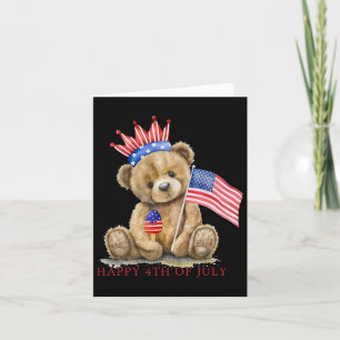 Lycklig 4:e juli: Patriotiska Cute Bear Women Girl Kort