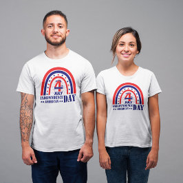 Lycklig 4:e juli Röda vita och blå Boho-design T Shirt