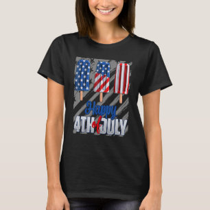 Lycklig 4:e juli: Rött vitt blått amerikansk befol T Shirt