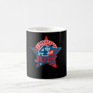 Lycklig 4:e juli Star - USA flagga - KÄRLEK USA Kaffemugg