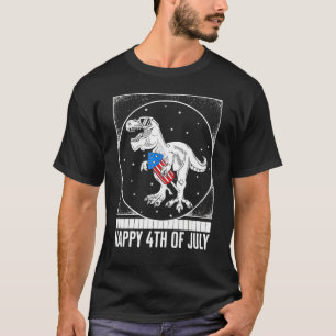 Lycklig 4:e juli Trex Rocket USA flagga oberoende T Shirt