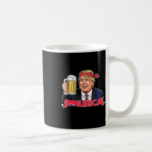 Lycklig 4:e juli Trump American Flagga Merica Trum Kaffemugg