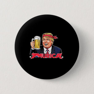 Lycklig 4:e juli Trump American Flagga Merica Trum Knapp