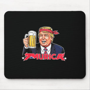 Lycklig 4:e juli Trump American Flagga Merica Trum Musmatta