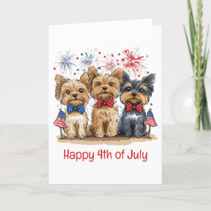 Lycklig 4:e juli Yorkshire Terrier Hundar Helgkort