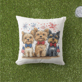 Lycklig 4:e juli Yorkshire Terrier Hundar Kudde