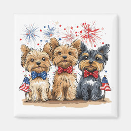 Lycklig 4:e juli Yorkshire Terrier Hundar Magnet