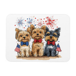 Lycklig 4:e juli Yorkshire Terrier Hundar Magnet