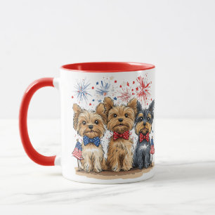 Lycklig 4:e juli Yorkshire Terrier Hundar Mugg