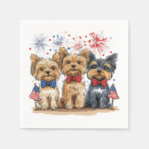 Lycklig 4:e juli Yorkshire Terrier Hundar Pappersservett