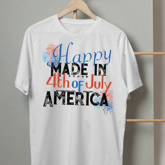 Lycklig 4:e July America Fireworks T Shirt
