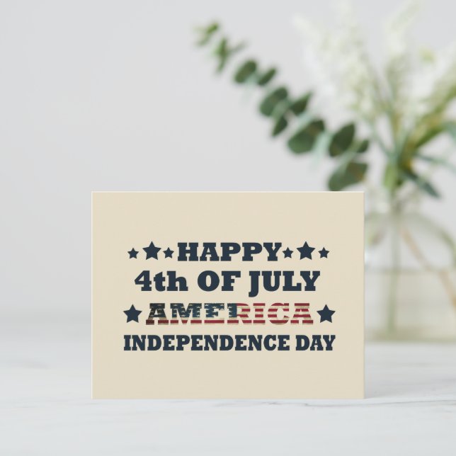 Lycklig 4:e July independence day Amerika Helg Vykort (Stående Fram)