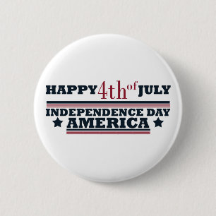 Lycklig 4:e July independence day Amerika Knapp