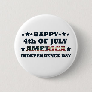 Lycklig 4:e July independence day Amerika Knapp