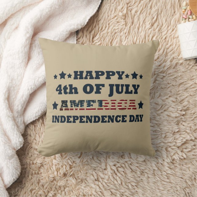 Lycklig 4:e July independence day Amerika Kudde (Filt)