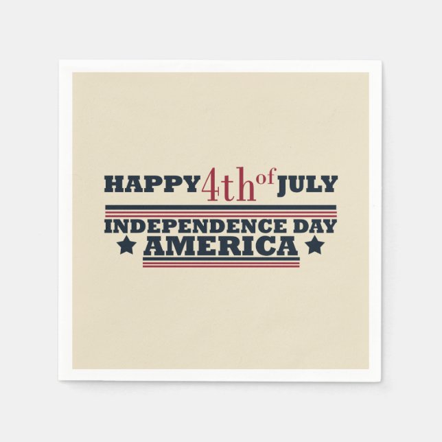 Lycklig 4:e July independence day Amerika Pappersservett (Framsidan)