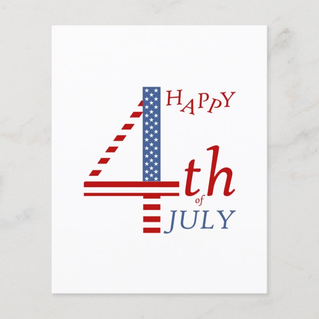 Lycklig 4:e July Independence day hälsning Flygblad (Framsidan)