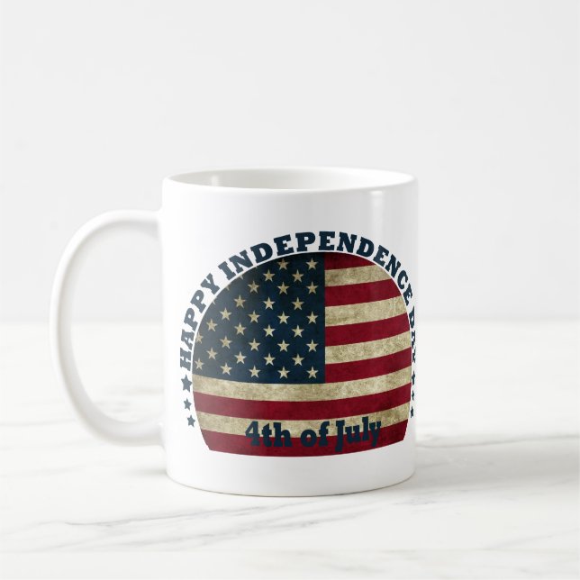 Lycklig 4:e July independence day Kaffemugg (Vänster)