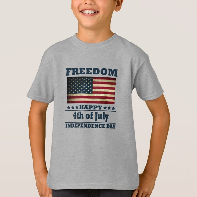 Lycklig 4:e July independence day T Shirt (Framsida)