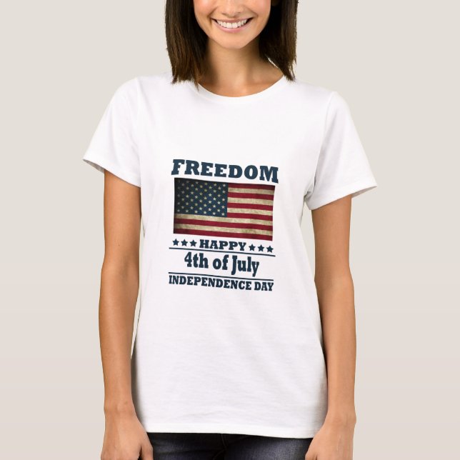 Lycklig 4:e July independence day T Shirt (Framsida)